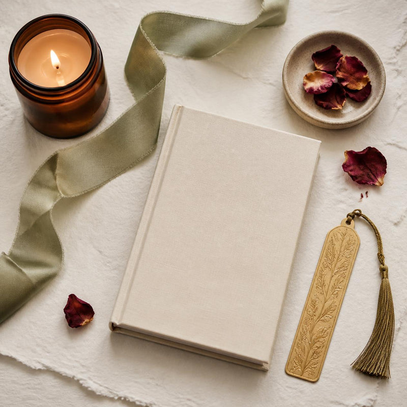 Between the Sheets spicy romance book box with a candle